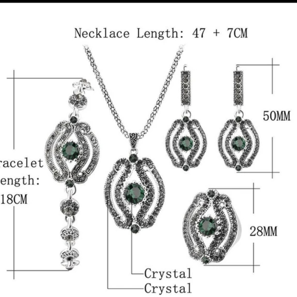 Turkish Vintage Style Jewelry Set forWomen,NEW,4Pcs,Size 7,8,WeddingHandmadeGift - Picture 6 of 7